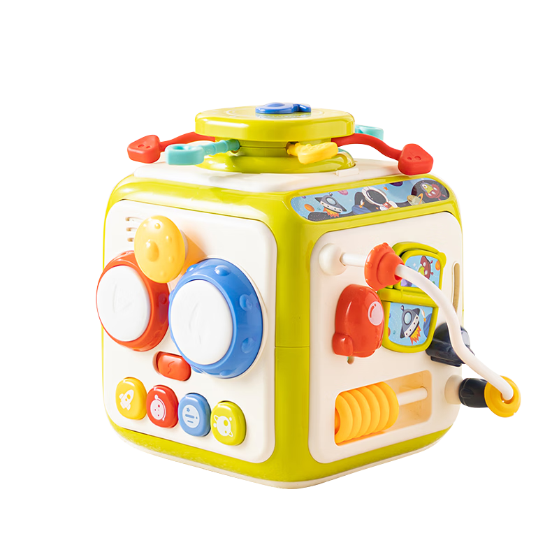 皇兒新生嬰兒0-1歲益智手拍鼓寶寶早教3-6個月以上六面體有聲音樂玩具