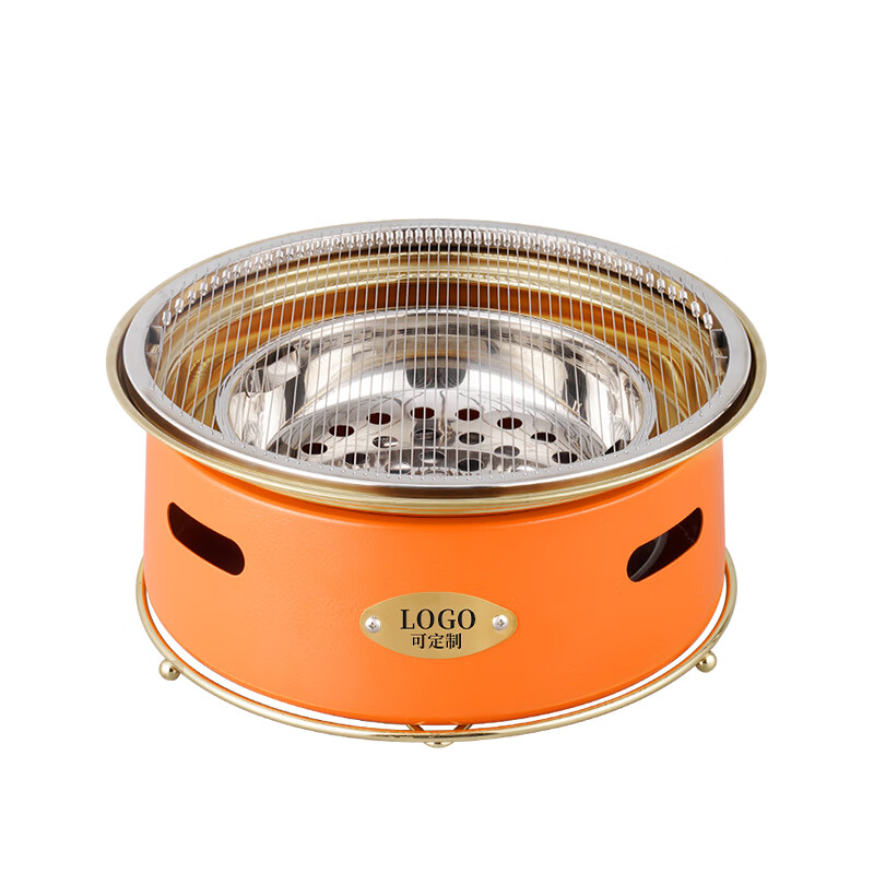 胤元西塔老太太网红同款韩式碳烤炉商用圆形烧烤炉烤火烤肉炉子炉具 碳钢泥炉配330三层钢满花烤盘