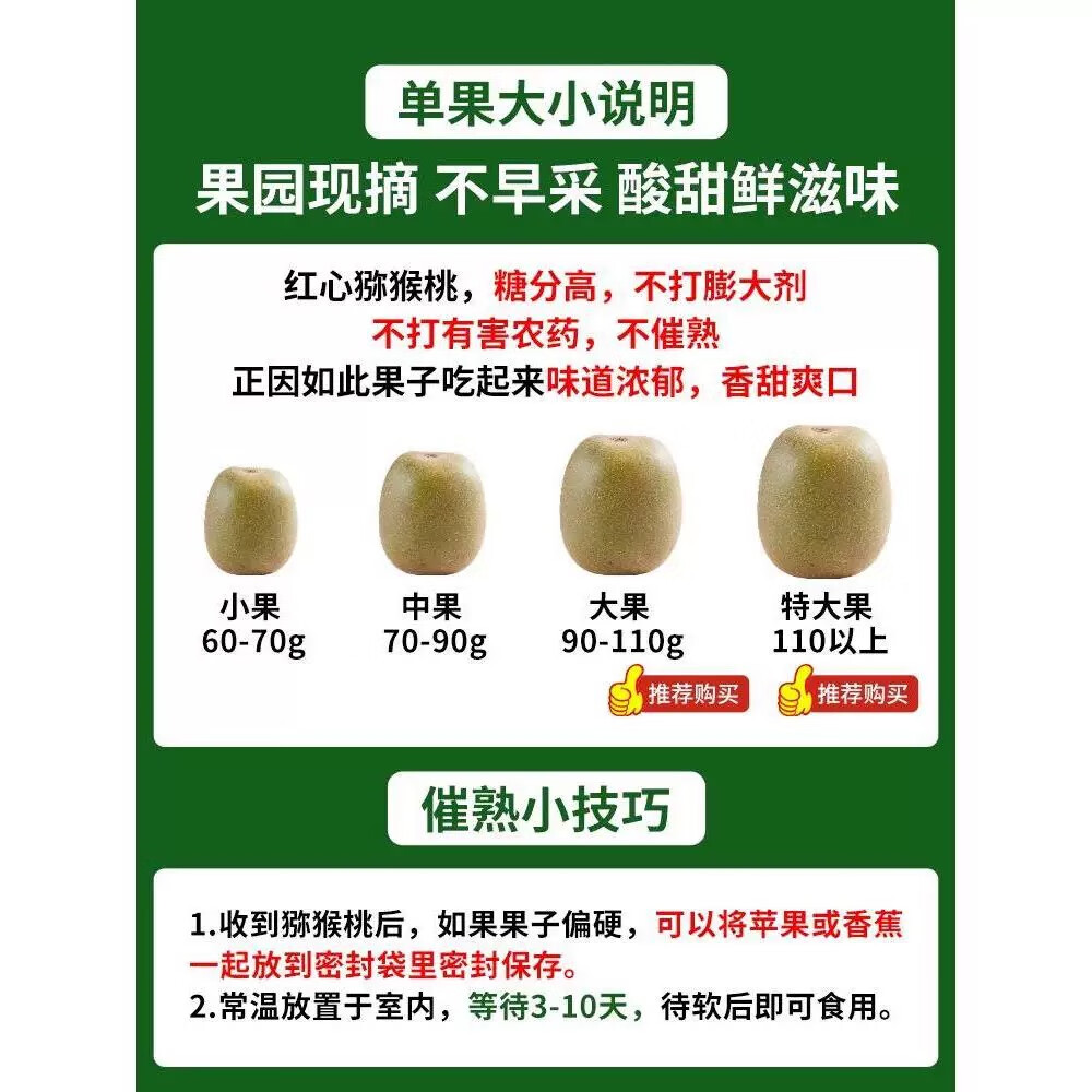 觅凉都贵州六盘水新鲜现摘水果红心猕猴桃爆甜生鲜奇异果整箱礼盒批发 15枚装 单果90g-110g(大果)