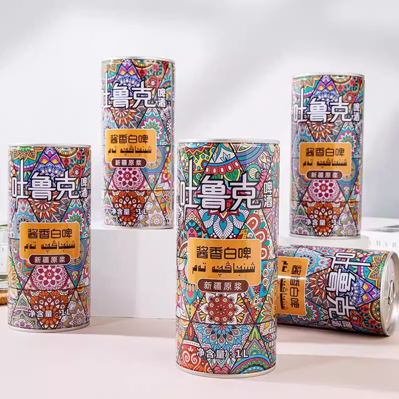 吐鲁克新疆特产12°P精酿6瓶装伊犁雪吐鲁克原浆黄啤酒全麦芽发1L*12瓶 吐鲁克酱香白1L*4瓶