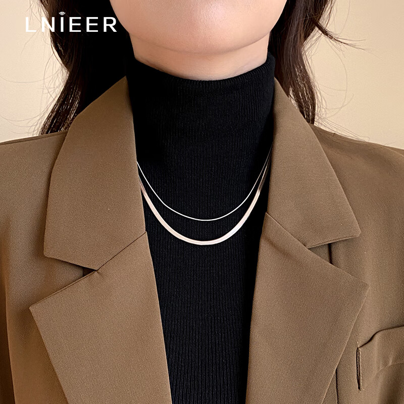 Lnieer日韓風(fēng)女款雙層蛇骨細(xì)鏈鈦鋼不掉色新品BP 蛇骨雙層細(xì)鏈【鈦鋼不掉色材質(zhì)】