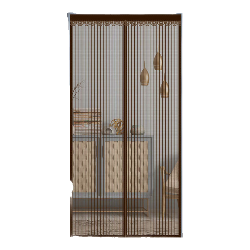 金剛網(wǎng)防蚊門(mén)簾家用高檔磁吸門(mén)簾夏季防蚊紗門(mén)磁鐵自粘紗窗免打孔 大棕熊的棕色18對磁鐵 90*210