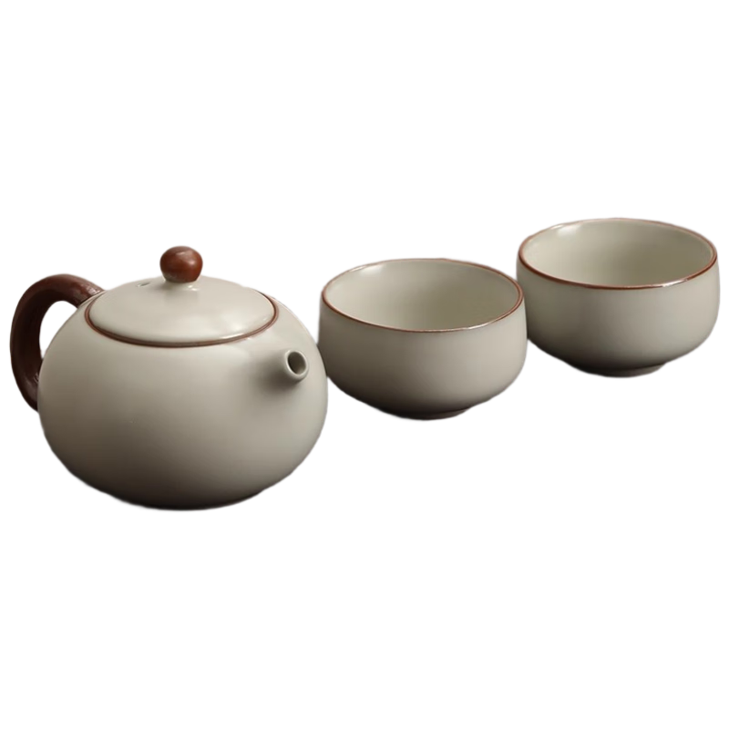 尚言坊汝窑茶壶泡茶家用高档陶瓷冰裂釉西施壶功夫茶具一人用一壶二杯