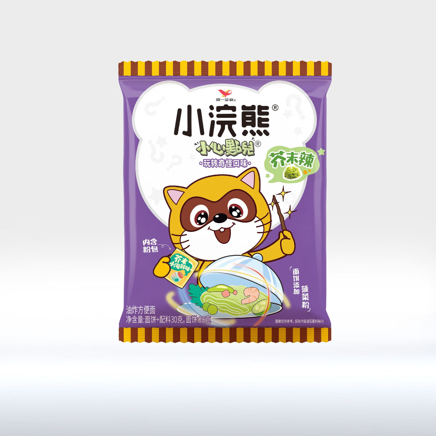 统一 小浣熊 干脆面奇奇怪怪-芥末小海鲜味 30g*30入