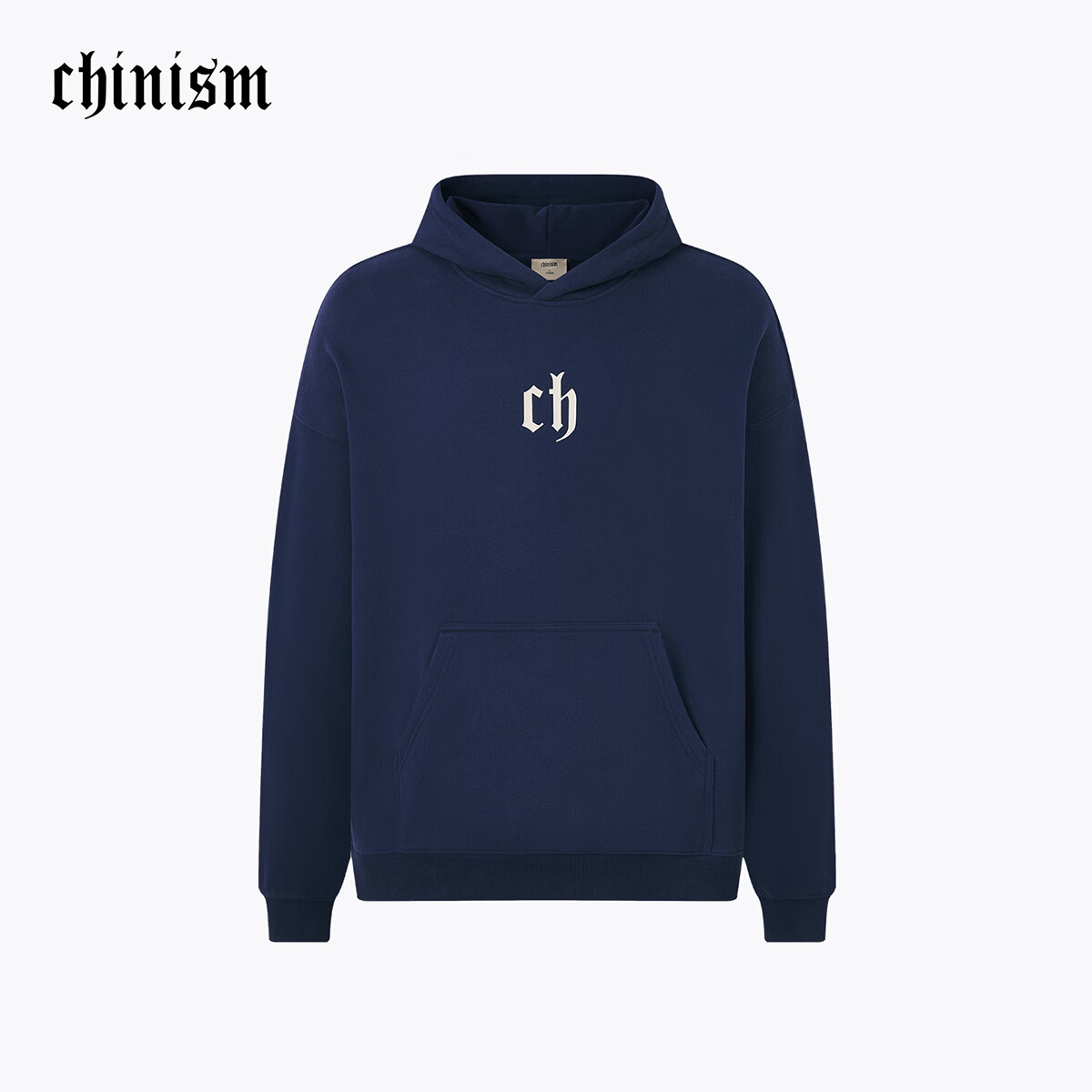 CHINISM CH赤尘时尚简约logo印花连帽卫衣男休闲情侣帽衫上衣 宝蓝色 （偏宽松，建议拍小一码） XL