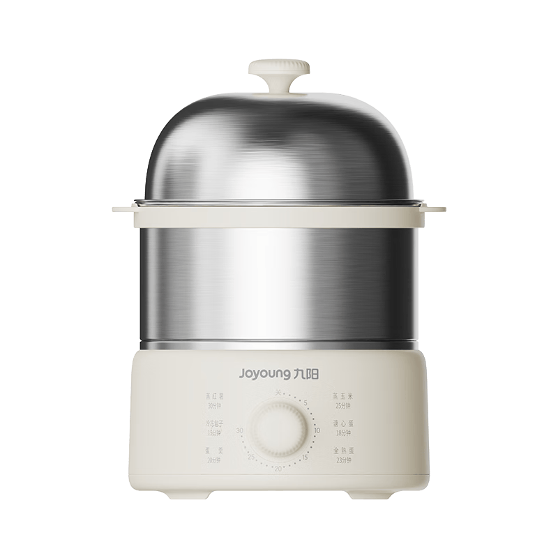 九阳（Joyoung）蒸蛋器 煮蛋器 定时 自动断电安心用 小型316L不锈钢多功能 双层蒸煮鸡蛋早餐神器ZD14-GE330