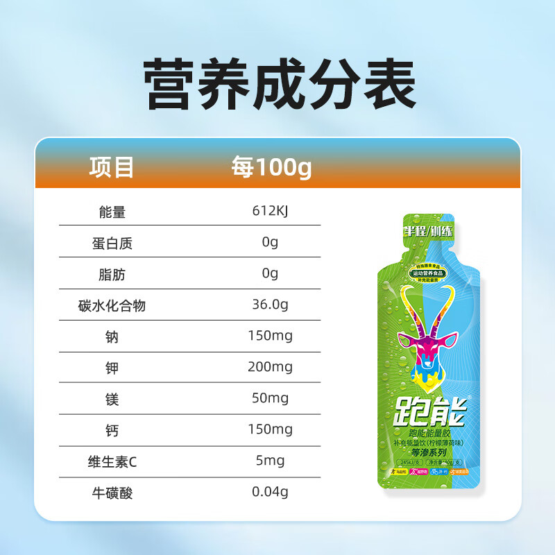 跑能等渗能量胶 马拉松跑步骑行比赛事训练补充能量 品牌旗舰店当天发 【10支 柠檬胶】送盐丸2粒