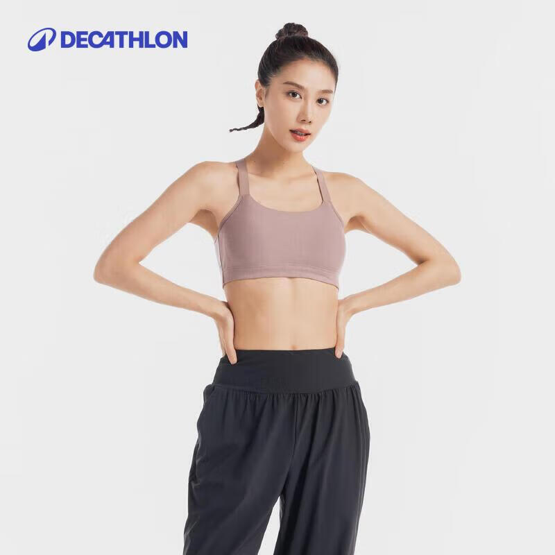 迪卡侬运动内衣跑步健身瑜伽大胸薄款防震美背文胸背心5214333