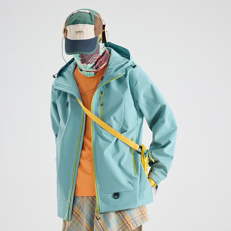 蕉下森林户外登山冲锋衣男女款美式新款休闲宽松防水防风外套 黑色 L