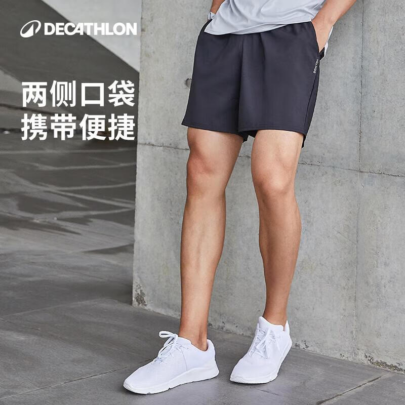 迪卡侬短裤男运动速干裤宽松训练健身跑步2432300经典黑(无内衬)XL