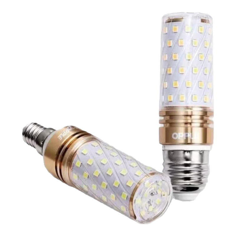 歐普照明全光普LED節(jié)能燈泡家用超亮吊燈e27e14三色變光玉米燈 30W E14小螺口【正白光】買5送1