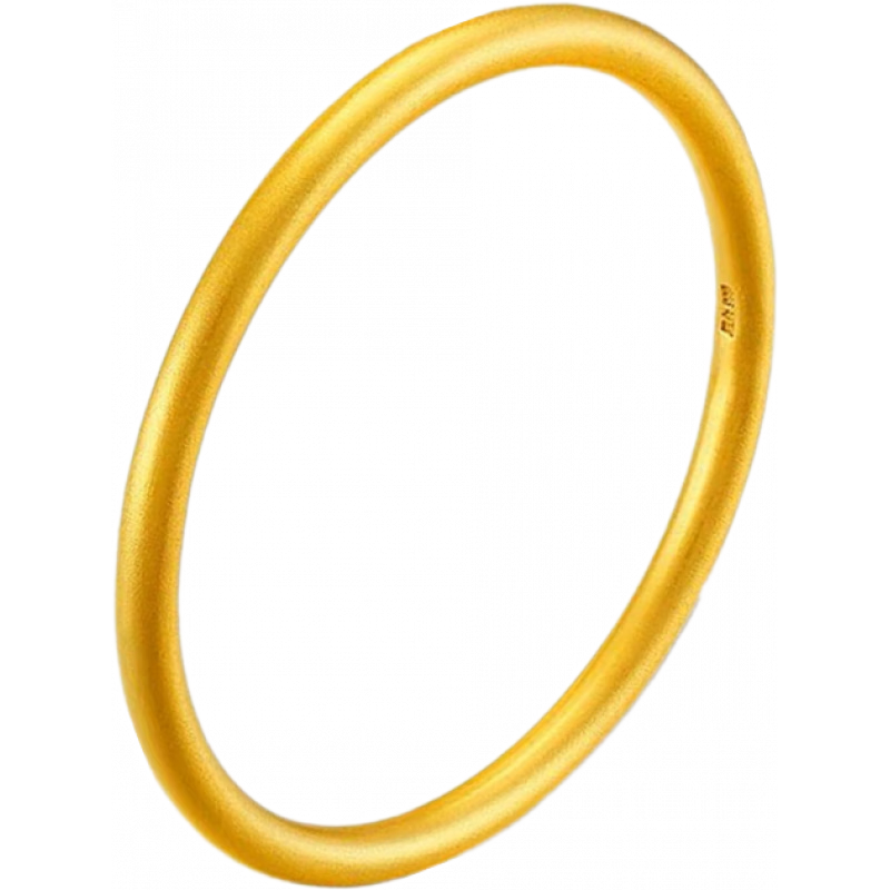 杜威梵足金包銀手鐲古法黃金手鐲仿真?zhèn)鞒?4K金素圈結(jié)婚禮物999實(shí)心首飾 古法金珠+鏤福牌 (真金包銀)