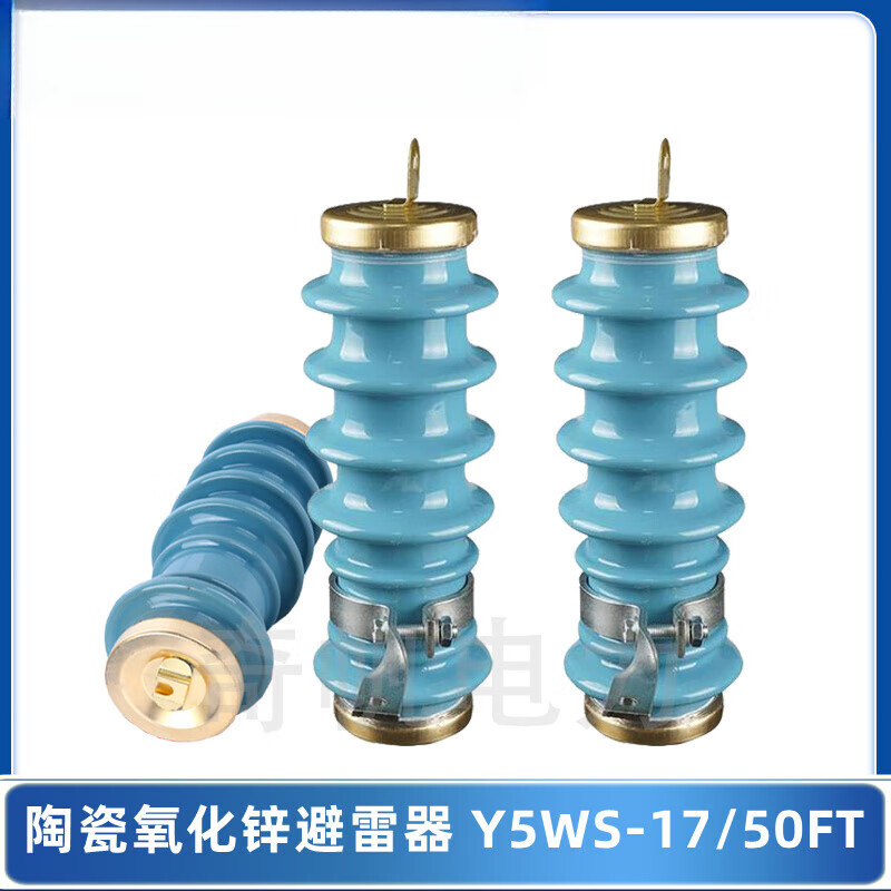 何佳功陶瓷氧化锌避雷器10kv高压防雷器户外蓝色金属氧化物