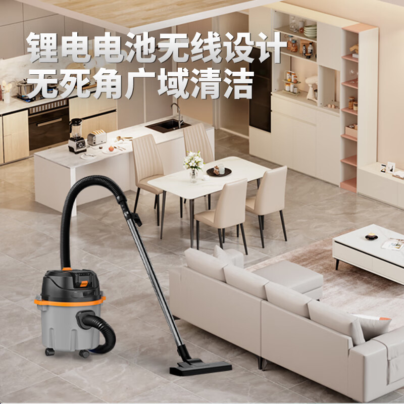 MOTOFEEL工业大吸力吸尘器商用无刷电机超大功率干湿两用开荒清洁洗车店美缝桶式吸粉尘机 桶式吸尘器【2电池1充电器】无刷电机