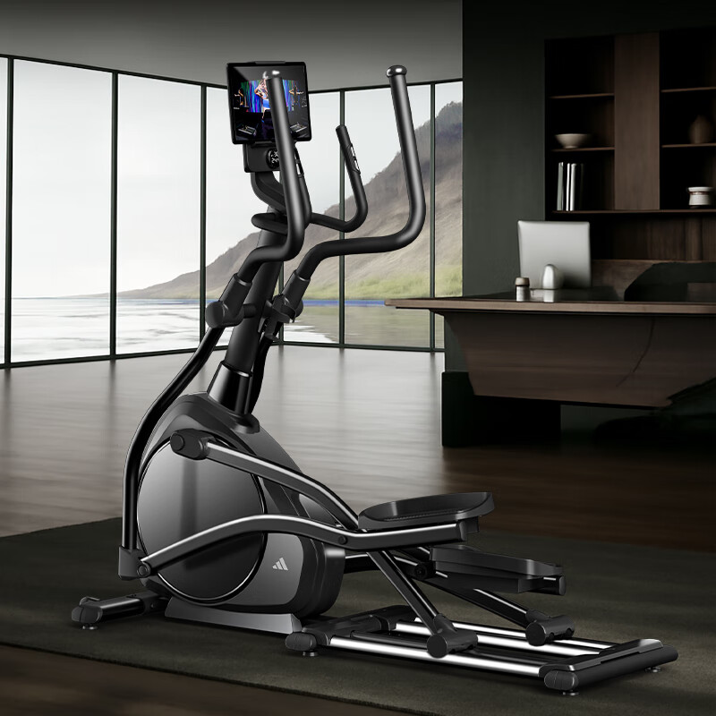 阿迪达斯（adidas）家用智能椭圆机太空漫步健身器材踏步机商用健身房爬坡机X500 自发电丨大步幅丨包安装