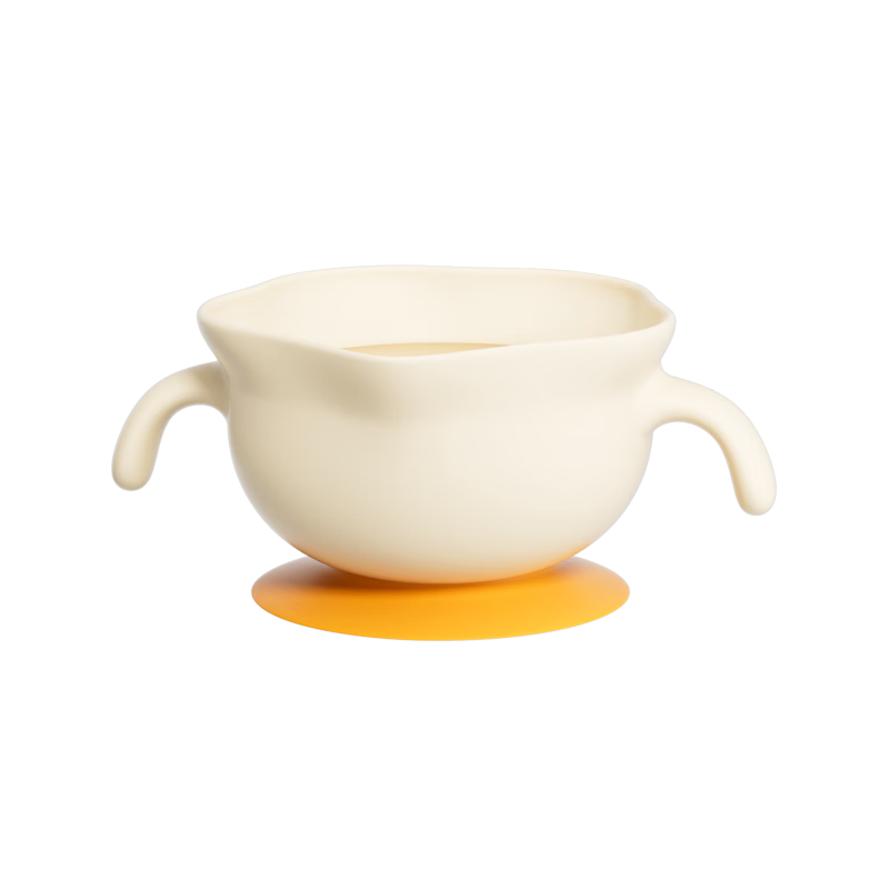 COOKSS婴儿蛋花辅食碗新生儿喂水喂奶训练吃饭硅胶吸盘碗宝宝餐盘