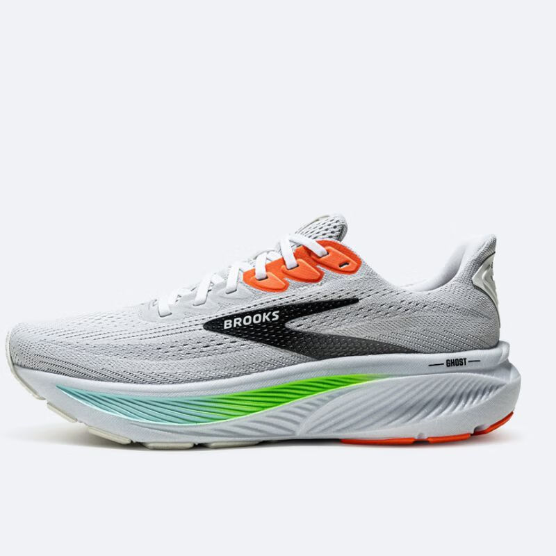 布鲁克斯Ghost 17缓震运动跑步鞋幽灵男女新款夏季透气跑鞋 蘑菇灰桔红乌木色 45