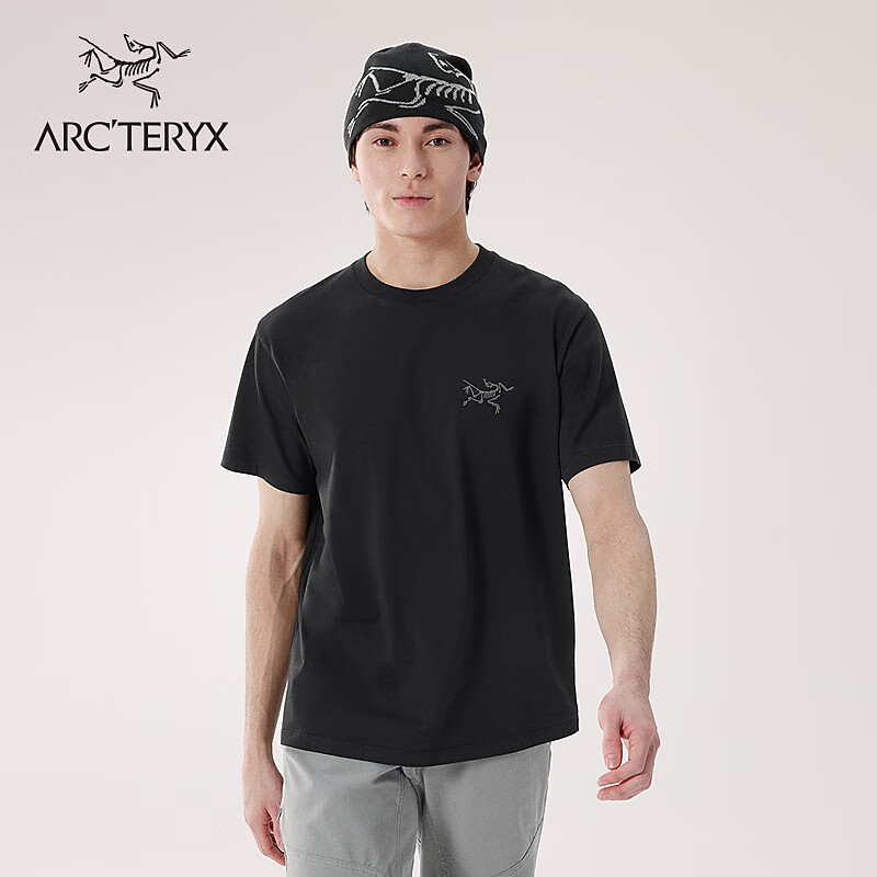 ARC'TERYX始祖鸟 KRAGG SL COTTON SS 透气 男子 棉质短袖T恤 BLACK/黑色 XL