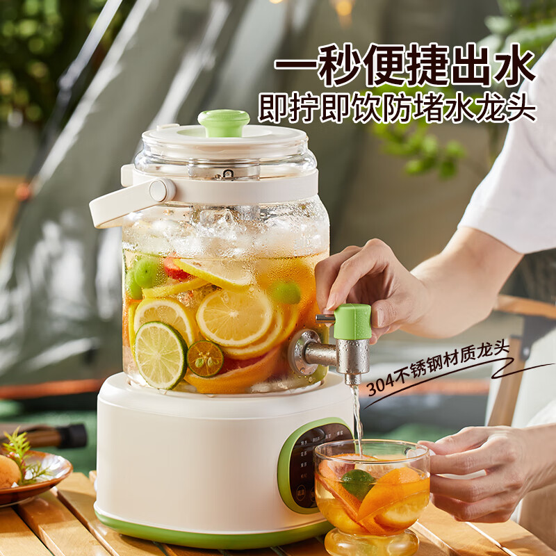 利仁（Liven）烧水壶全玻璃全自动养生壶0金属0硅胶0塑料0拼接壶身柔声炖煮电热水壶煮茶壶花茶壶多功能电水壶 【 2.8L 大容量】316L加热盘+24H预约