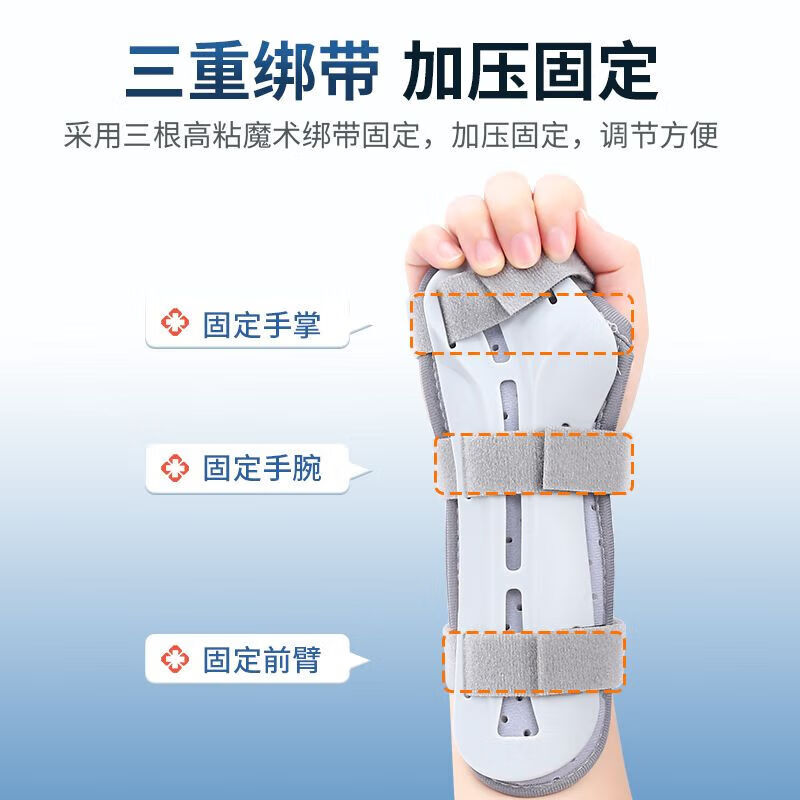 通用医用手腕尺桡骨远端固定护具护腕吸汗医用手臂护腕夹板腕关节支具 【左手】挠骨腕部固定支具 S码