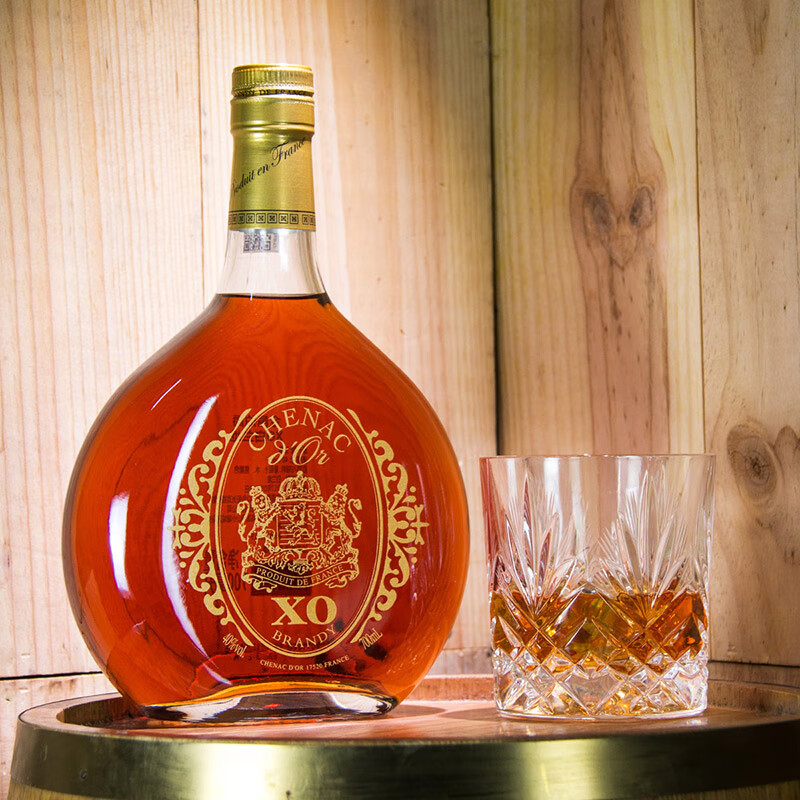 金邑伯爵珍藏 法国酒庄 XO白兰地 700ml 40度 法国原瓶原装进口 正品洋酒 金邑伯爵白兰地XO 700mL 1瓶 配礼盒