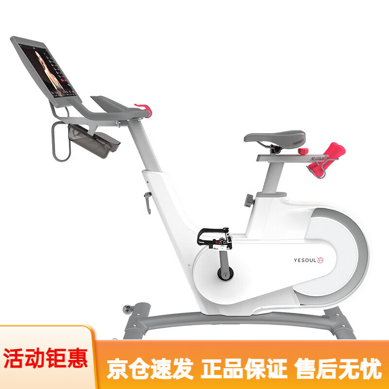 野小兽（YESOUL）商健身房用智能动感单车家用超磁控运动健身车V1 V1-Plus-典雅白---21.5英寸超大