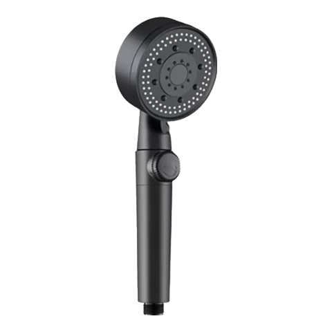 浴曼斯 五档花洒出水手持大面喷雾增压花洒淋浴喷头磨砂黑手持莲蓬头 （1个装）五档旋转调水花洒