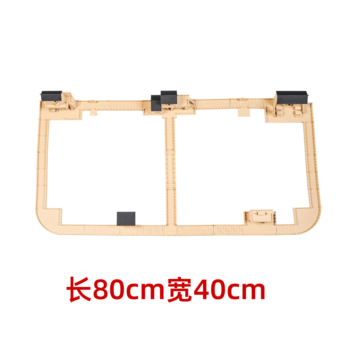 中国风桥梁微景观古建筑水陆缸日常摆件造景盆景多种尺寸搭配 米黄色40*80成套带灯 京东折扣/优惠券