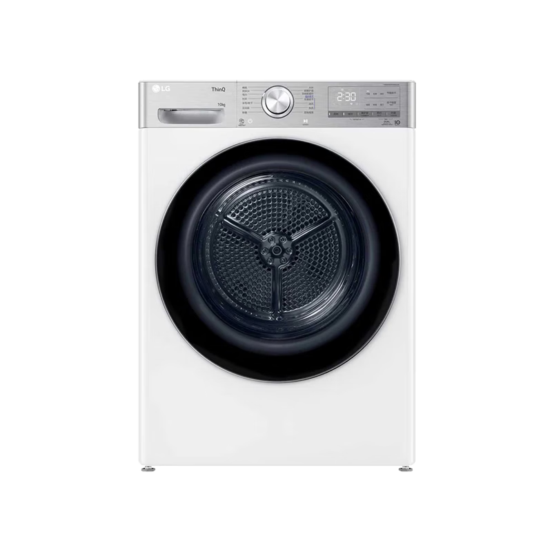 LG小旋风10公斤热泵式烘干机全自动变频滚筒蒸汽除菌除螨家用低温干衣机宠物绒毛双重过滤智能大容量 【商场同款】白色 RH10V9AV2WR