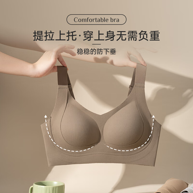 都市丽人女士内衣2025年新款软支撑无钢圈文胸聚拢防下垂收副乳胸罩bra 大胸显小聚拢防下垂内衣-黑色 L (推荐尺码:36/80BCD)