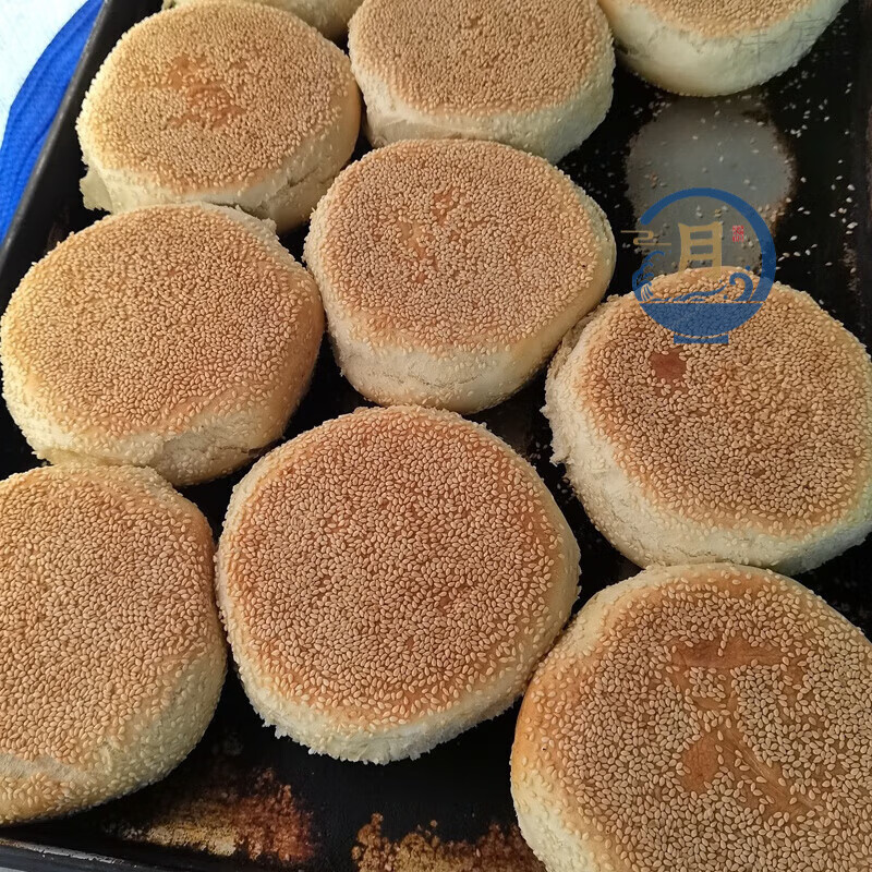 湖北天门特产张港火烧粑传统老面芝麻火烧巴现做现发