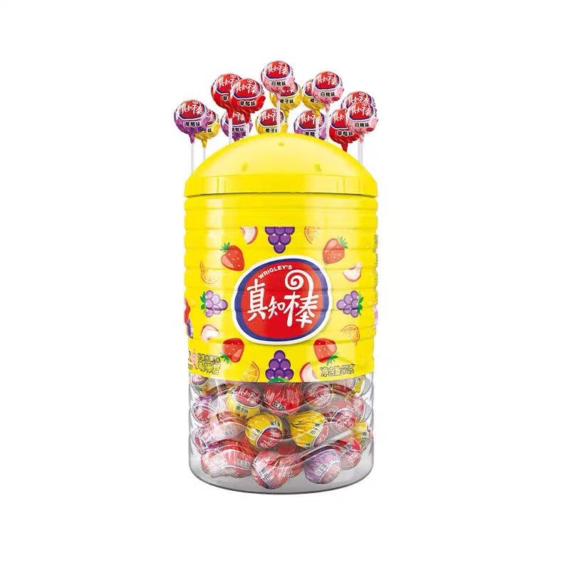 真知棒牌真知棒水果味棒棒糖综合果味约108支星空棒糖儿童糖果 真知棒棒棒糖约108支*1桶