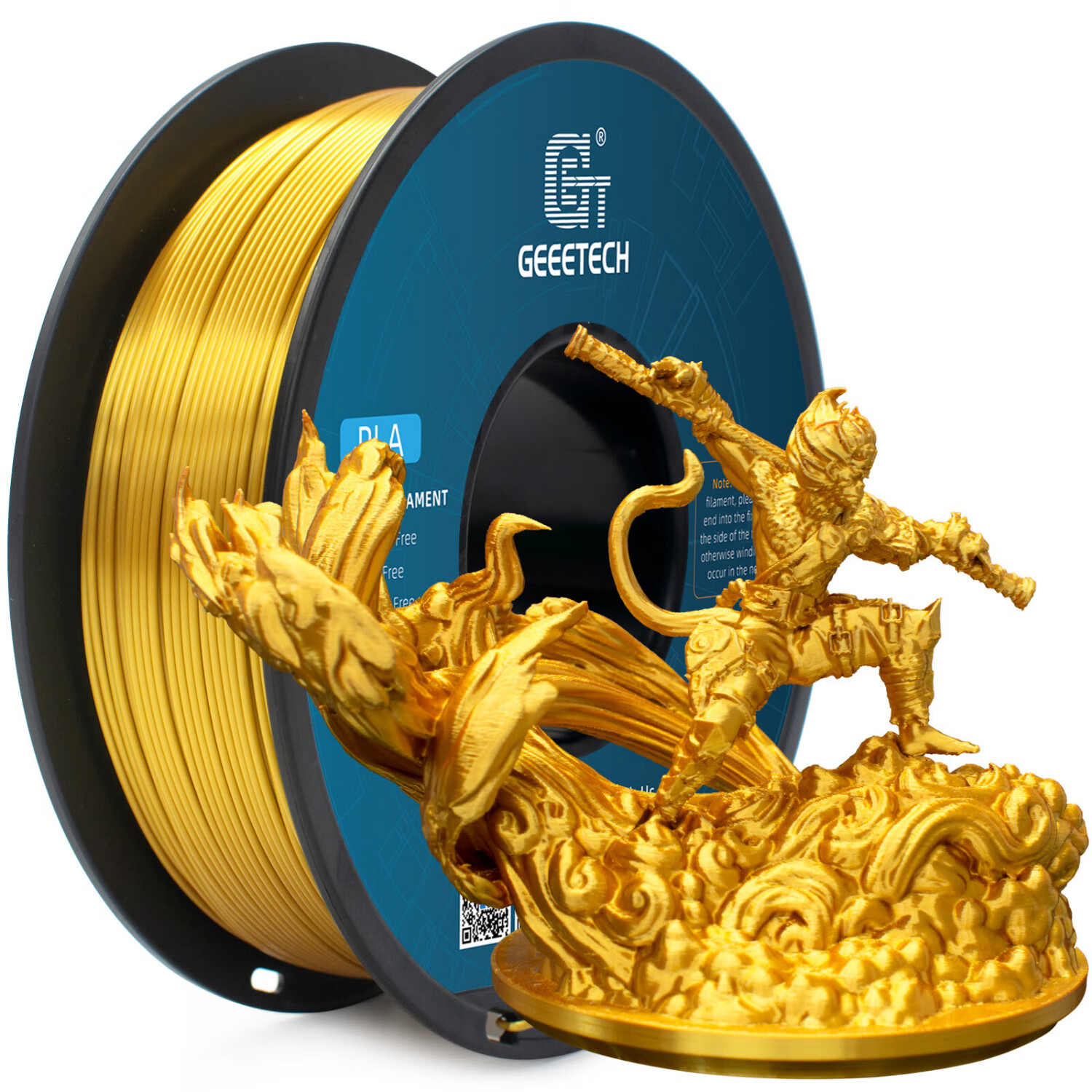 捷泰技术 3d打印耗材丝绸PLA+1.75mm 仿金属铜色pla耗材打印机1kg仿丝绸三色多色彩色渐变材料适用拓竹创想 【1KG】PLA丝绸土豪金 【买5送1】