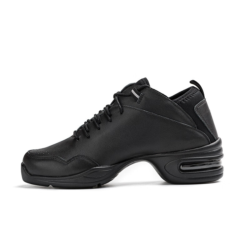 三沙（Sansha）法國三沙跳舞鞋女廣場舞時尚軟底牛皮現(xiàn)代舞鬼步舞蹈運動鞋 黑色 35