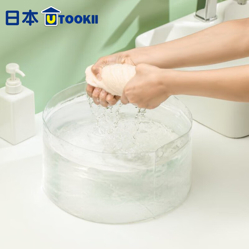 Imakara便携折叠盆便携式旅行出差用盆子大号洗衣盆脸盆水盆水桶泡脚桶 旅行神器 6L-小号有提手 1个