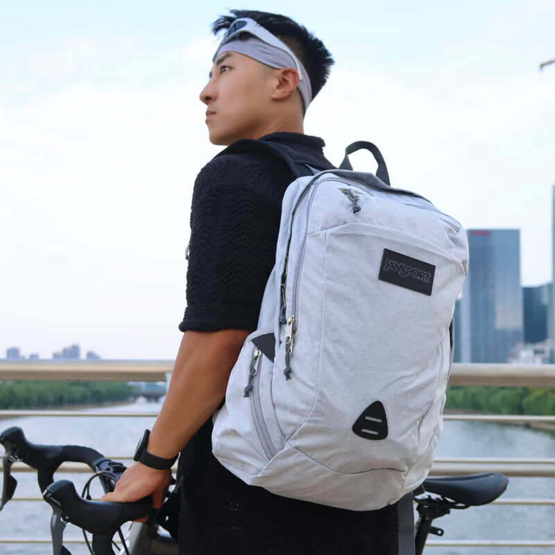 JANSPORT杰斯伯双肩包男女户外旅行运动登山背【下单前请认真看瑕疵说明】 382D3F6 浅灰（微瑕）