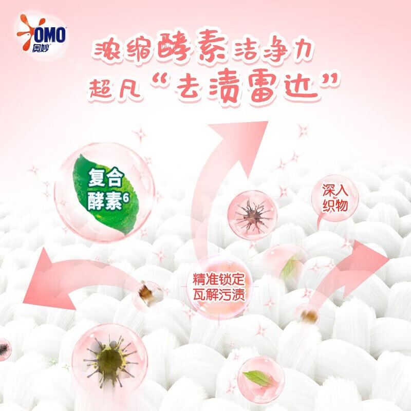 奥妙洗衣凝珠自然工坊白茶除菌樱花持久留香除螨去渍天然酵素 清新白桃香型 50颗*1盒 默认1