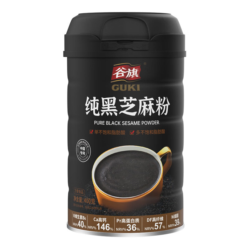 谷旗純黑芝麻粉黑豆粉黑芝麻糊原味營養(yǎng)早餐代餐谷 純黑芝麻粉1罐裝