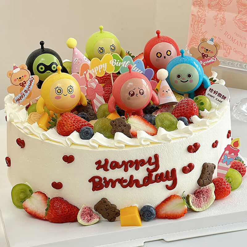 芙瑞多水果生日蛋糕同城配送當日送達兒童雙層祝壽送女友老公新鮮蛋糕 【送兒童】蛋仔派對蛋糕 10英寸