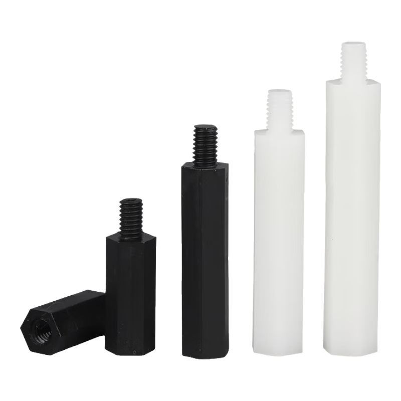 固萬基 單通六角尼龍柱隔離柱黑色塑料支撐柱PC板間隔柱絕緣柱白色螺柱緊固件大全 黑色 M2.5x5+6[100個(gè)]