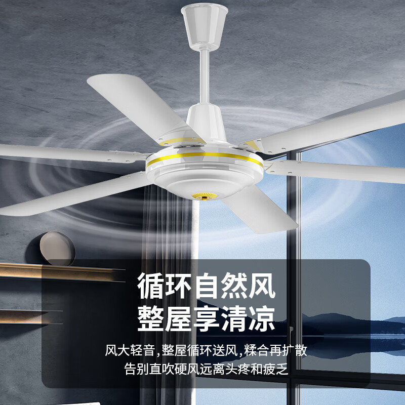 钻石牌(DIAMOND)吊扇电风扇大风力楼顶扇吊顶风扇家用客厅工业工厂车间大风力吊风扇宿舍电扇 56寸六叶吊扇王【只做铜线电机】遥控五档大风