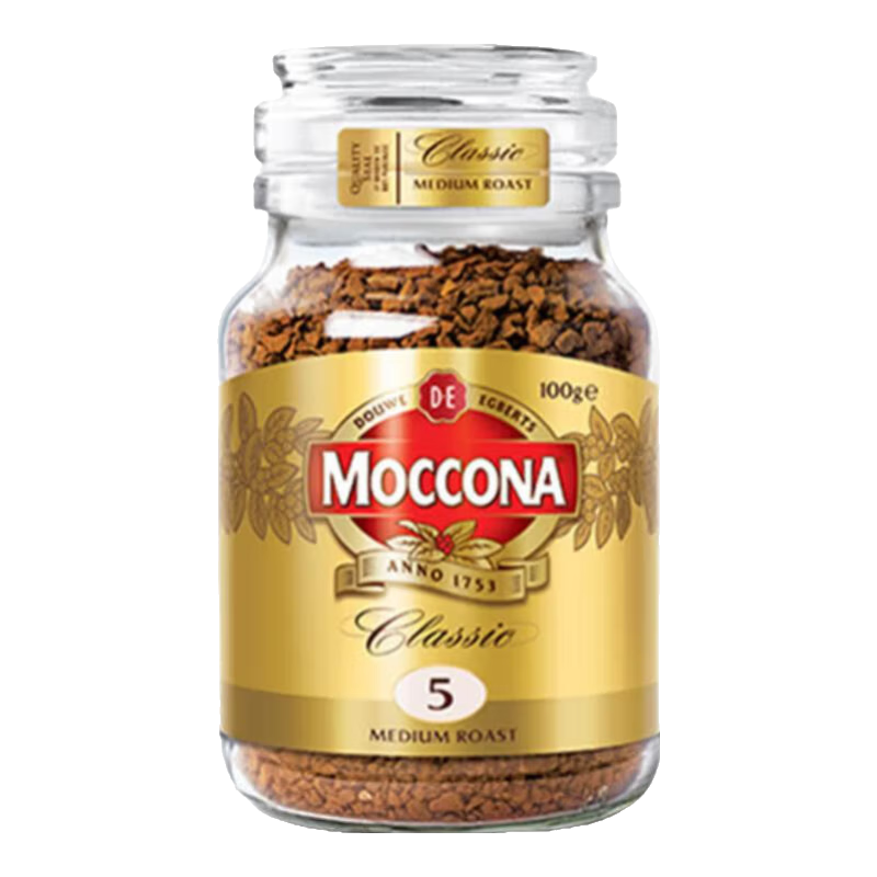 摩可纳（Moccona）经典进口冻干速溶黑咖啡罐装 摩卡拿铁健身 400次咖啡 【人气爆款】经典5号 中烘 100g