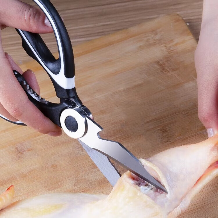 【精选直发】多功能厨房剪刀家用杀鱼专用剪鸡骨烤肉特大号不锈钢 红色剪刀