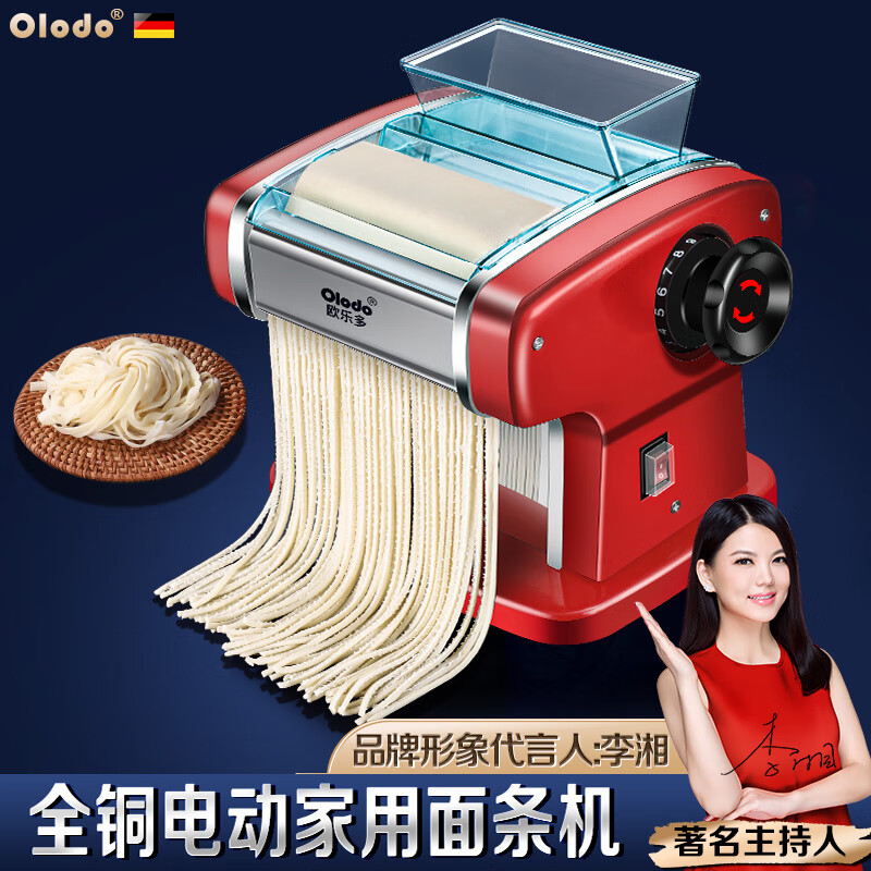歐樂多（Olodo）德國電動(dòng)面條機(jī)家庭用全自動(dòng)壓面機(jī)電動(dòng)壓餃子皮機(jī)多功能小型壓面條機(jī)器搟面機(jī)和面機(jī)一體機(jī)饸烙機(jī) 【本色鋼一刀】贈(zèng)豪華禮包