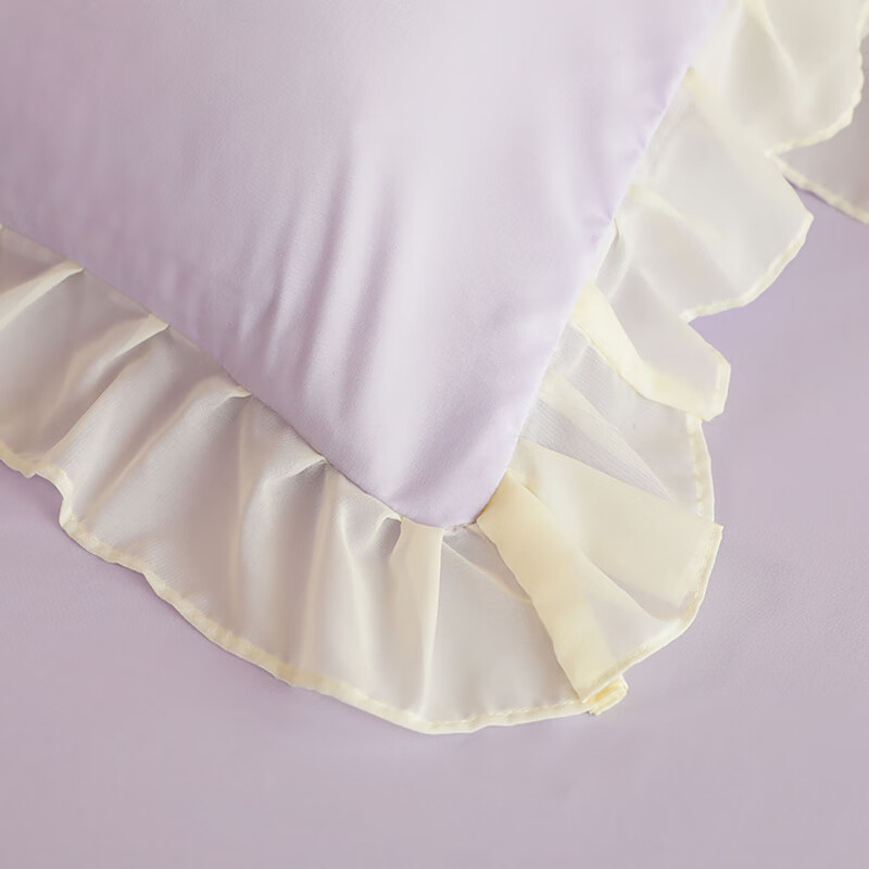 诸禄儿童磨毛床裙款四件套女孩亲肤贴布绣蝴蝶结被套单人女童2025新款 浪漫告白-紫 床单款 2.0m床单四件套被套220*2