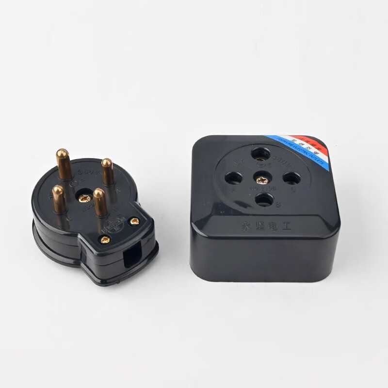睿锦三相四线插头插座明装15A/20A/30A 工业插座380V四圆插头插座 15A插座