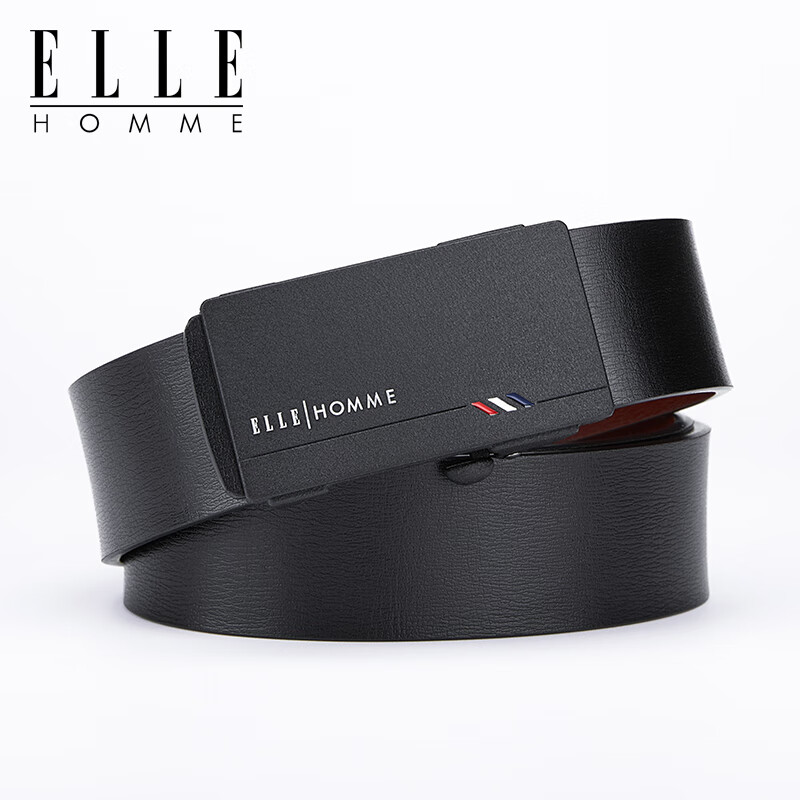 ELLE HOMME法国品牌男士皮带真皮自动扣内扣腰带商务裤带生日礼物送爸爸男友 902047【磨砂】 115cm -130cm联系客服指定
