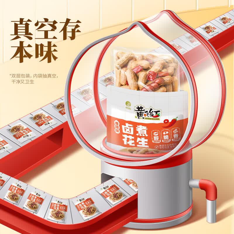 黄飞红麻辣卤煮花生五香卤汁带壳水煮花生米黄飞鸿下酒菜花生豆零食 香辣258g*2袋+五香258g*2袋
