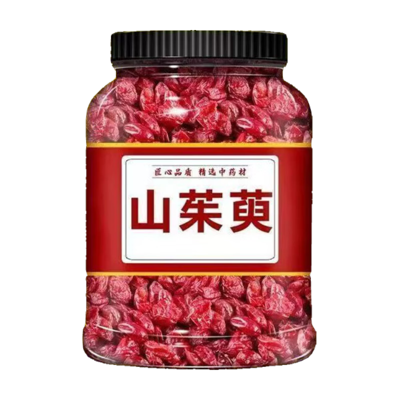北京同仁堂胖東來山茱萸中藥材泡茶水喝新貨無硫熏野生山萸特級野生山茱萸 [飽滿肉厚大粒無核]山茱萸肉 手工精選山茱萸（買二送一，發(fā)三罐）