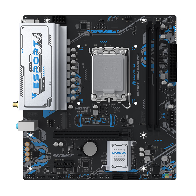 ���u��MAXSUN��MS-eSport H810M GANK WIFI֧��DDR5 CPU 225F/230F/245K��Intel H810/LGA 1851�� 649Ԫ